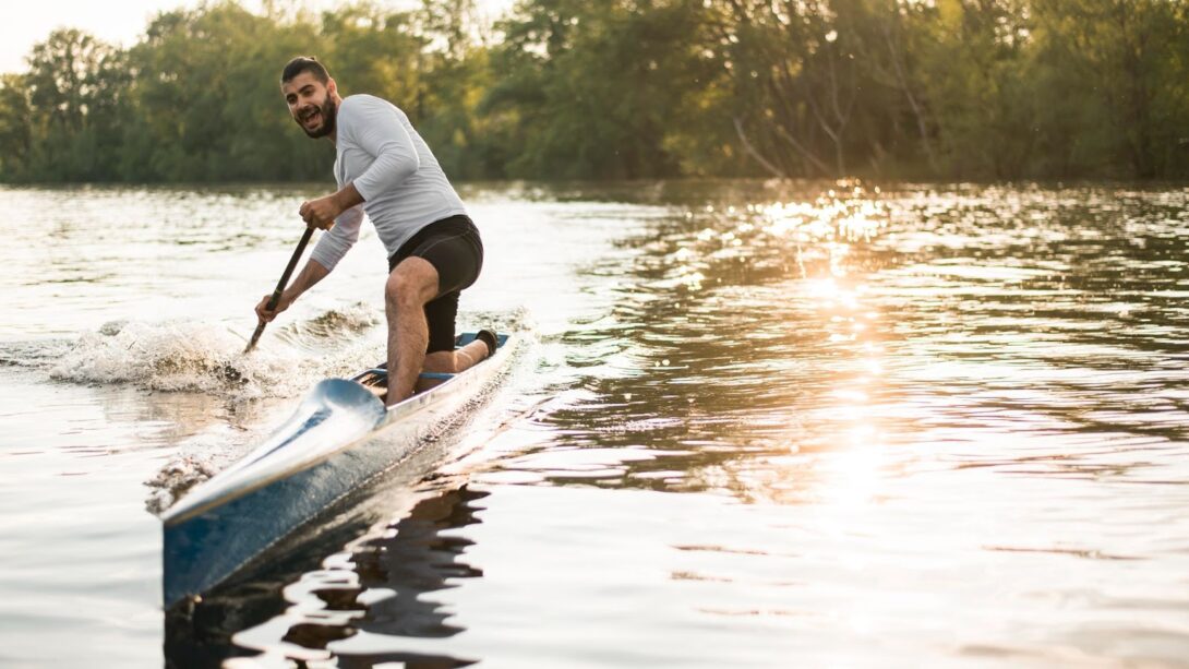 Man in canoe